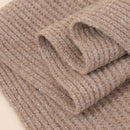 White Soft Ribbed Knit Winter Scarf - Cozy Warm Wool Blend Neck Wrap (160x25cm)