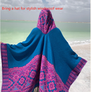 Cashew Red Soft Faux Cashmere Poncho Cape - Oversized Winter Shawl Wrap (130x150cm)