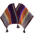 Iridescent Cozy Knitted Poncho Cape - Thick Mohair Blend Winter Shawl Wrap (106x135cm)