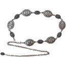 Large & Small Piece Waist Chain-Silver Set of 4 Bohemian Ethnic Style Metal Waist Chains - Versatile Fashion Belts for Dresses & Shirts