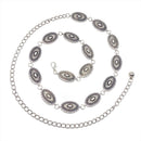 Little Daisy Waist Chain-Silver 12 Pieces Set of 4 Bohemian Ethnic Style Metal Waist Chains - Versatile Fashion Belts for Dresses & Shirts