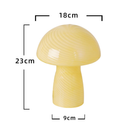 Camouflage Green Retro Swirl Glass Mushroom Table Lamp - LED Bedside Night Light