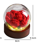 Gradient Blue Rose Knitted Flower LED Dome Lamp - USB Touch 3-Color Night Light