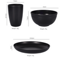 Stylish Light Grey Wheat Straw Dinnerware Set - 24 Pieces Including Plates, Bowls & Cups