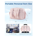 Pink Large Capacity Quilted Travel Tote Bag - Waterproof Gym Duffel with Wet Pocket (42x19x30cm)