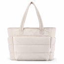 Beige Large Capacity Nylon Tote Bag for Women - Fashionable Travel Shoulder & Crossbody Handbag