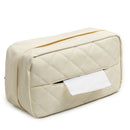 White Universal Leather Car Tissue Box Holder - Visor, Armrest & Seat Back Mount