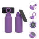 Black Premium 35oz Stainless Steel Insulated Sports Bottle with Magnetic Phone Holder Lid
