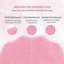 Pink Electric Silicone Facial Cleanser - All-Around Vibration Massage Face Cleaning Device