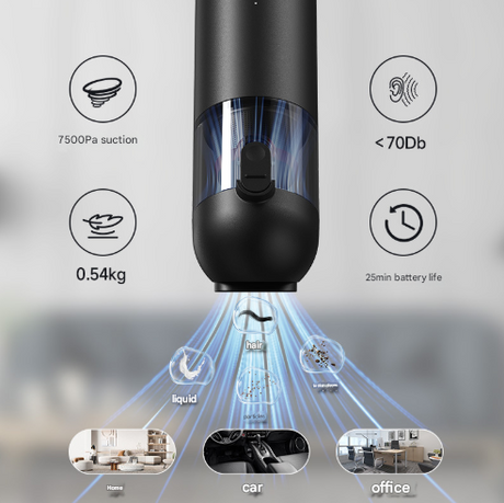 White Versatile 2-in-1 Cordless Handheld Vacuum Cleaner & Blower - USB Rechargeable, High-Power for Car & Home