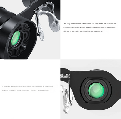 10x Telescope + Yellow Polarised Lens 10x HD Fishing Binocular Glasses - Polarized Zoom for Float Watching
