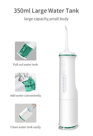 Black Home Electric Oral Irrigator - Portable Water Flosser for Teeth Cleaning