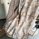 Faux Cashmere Sun Protection Shawl - Summer AC Room Dual-Use Decorative Scarf