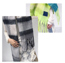 Orange-red Classic Plaid Faux Cashmere Winter Scarf - Warm and Stylish 50 x 180 cm Design