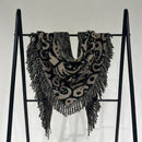 Brown Luxurious Fringe Wool and Lambswool Scarf for Women - Thick Warm 60 x 170 cm Shawl