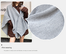 Camel-hair Color Luxurious Faux Cashmere Knitted Cape - Large Buckled 90 x 140 cm Women's Versatile Shawl