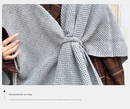 Camel-hair Color Luxurious Faux Cashmere Knitted Cape - Large Buckled 90 x 140 cm Women's Versatile Shawl