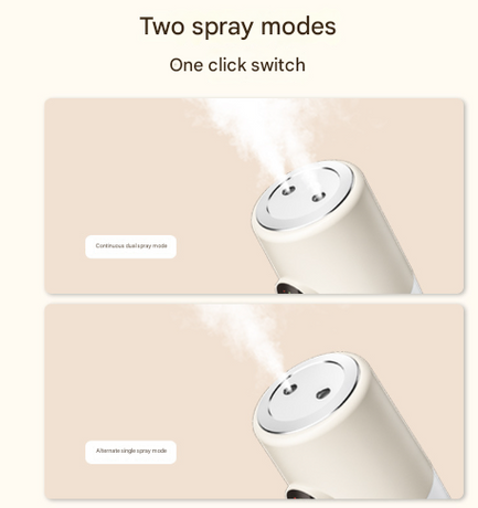 Beige ortable Desktop Dual-Spray Humidifier with Air Purification for Office and Bedroom