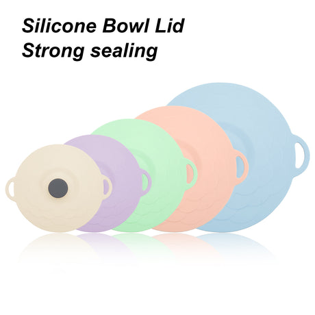 Multicolor Two-Set Five-Piece Silicone Fresh-Keeping Lids - Heat-Resistant, Anti-Spill, and Dust-Proof
