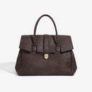 Coffee Brown Spacious Women's PU Leather Tote Bag with Laptop Compartment