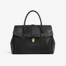 Black Spacious Women's PU Leather Tote Bag with Laptop Compartment