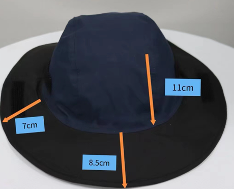 Black Autumn-Winter Waterproof Sun Hat with Fleece Lining and Wide Brim