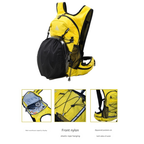 Yellow Lightweight Hydration Backpack for Trail Running, Cycling, and Marathons