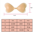 Size M [B cup] Two Pairs Brown Skin Colour Heart-Shaped Silicone Breast Sticker - Thin Invisible Push-Up for Small Chest Enhancement