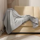 Grey Plush Solid Color Knitted Blanket for Sofa and Office - Cozy Comfort