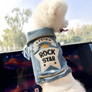 S Around 5kg Rock 'n' Roll Denim Chic Denim Pet Vest - Stylish Jean Jacket for Dogs & Cats - Spring, Summer & Autumn Fashion