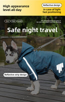 M Pink And Gray Trim Waterproof Four-Legged Dog Raincoat with Leash Hole for Small Breeds