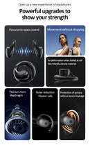 Black T2 AI Smart Translation Earbuds - Open-Ear OWS Bluetooth 5.4 Headphones with Simultaneous Interpretation & IPX4 Waterproof