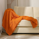 Orange Solid Color Plush Knitted Blanket for Sofa and Office, 152 x 203 cm, 1150g