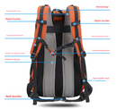 Navy Blue 20L Women's Orange Mountaineering Backpack - Water-Resistant