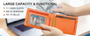 Men's Slim Leather Bifold Wallet - RFID Blocking, 11 Card Slots, ID Window(Carbon Green)