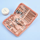 30-Piece Professional Manicure & Pedicure Set,Stainless Steel Grooming Kit(blue)