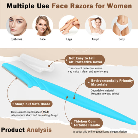 40-Piece Eyebrow Razor & Dermaplaning Tool Set(Black)