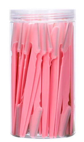 40-Piece Eyebrow Razor & Dermaplaning Tool Set(Pink)