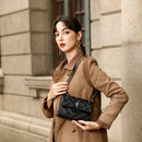 Elegant Quilted Leather Chain Bag with Bird Head Clasp(Black)