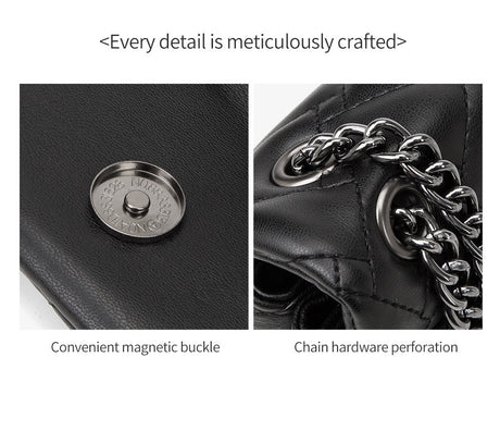 Elegant Quilted Leather Chain Bag with Bird Head Clasp(Pink)
