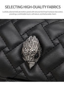 Elegant Quilted Leather Chain Bag with Bird Head Clasp(Wine red)