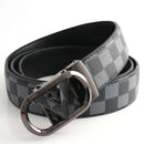 Luxury Designer Style PU Leather Belt,Automatic Buckle(V-patterned black-gray belt + gray buckle)