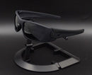 Sport Polarized Sunglasses with UV400 Protection - Multi-Layer Lens Technology(Black frame black film)