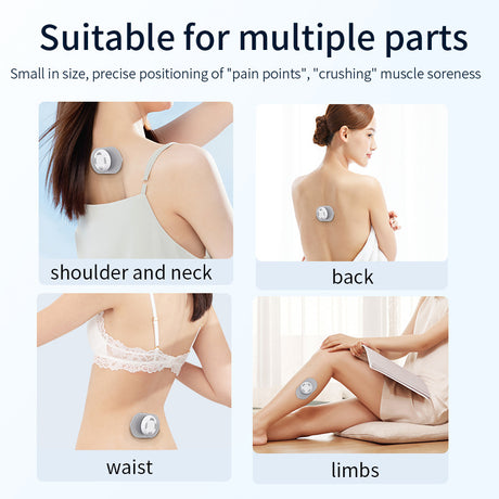Smart Cervical Spine EMS Massager Sticker with Remote Control & Charging Case - 6 Modes, 16 Strengths(white)
