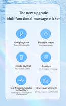 Smart Cervical Spine EMS Massager Sticker with Remote Control & Charging Case - 6 Modes, 16 Strengths(white)