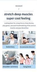 Smart Cervical Spine EMS Massager Sticker with Remote Control & Charging Case - 6 Modes, 16 Strengths(white)