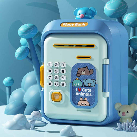 Interactive Kids' Piggy Bank Safe with Music, Stories & Password Lock(blue)