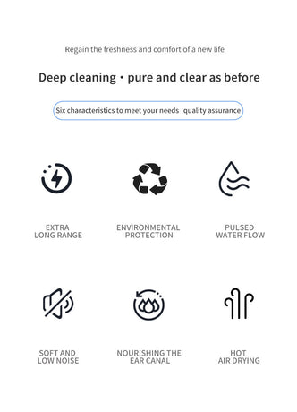 Automatic Electric Ear Wax Removal & Irrigation System - 5 Modes, USB-C, Hot Air Drying(black)