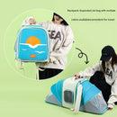 Expandable Pet Carrier Backpack for Cats & Small Dogs - Breathable Mesh, Multiple Entrances(Blue)