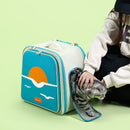 Expandable Pet Carrier Backpack for Cats & Small Dogs - Breathable Mesh, Multiple Entrances(Blue)